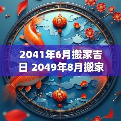 2041年6月搬家吉日 2049年8月搬家吉日