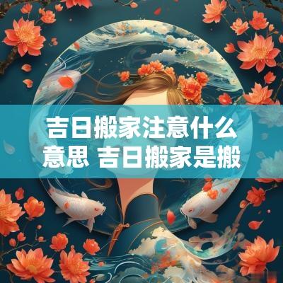 吉日搬家注意什么意思 吉日搬家是搬东西过去还是入住
