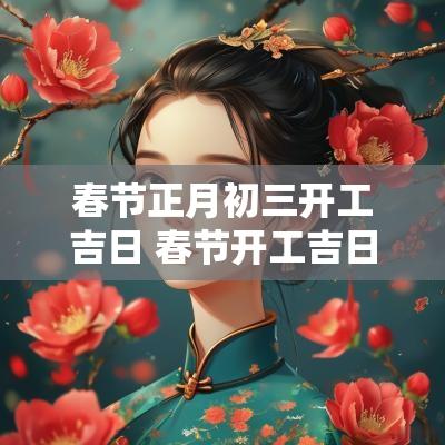 春节正月初三开工吉日 春节开工吉日吉时