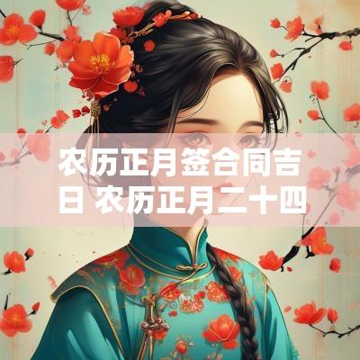 农历正月签合同吉日 农历正月二十四日吉日