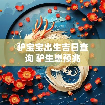 驴宝宝出生吉日查询 驴生崽预兆