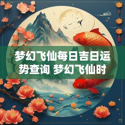梦幻飞仙每日吉日运势查询 梦幻飞仙时间表