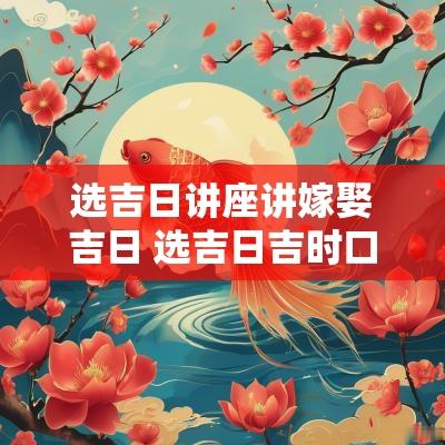 选吉日讲座讲嫁娶吉日 选吉日吉时口诀大全