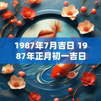 1987年7月吉日 1987年正月初一吉日