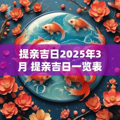 提亲吉日2025年3月 提亲吉日一览表