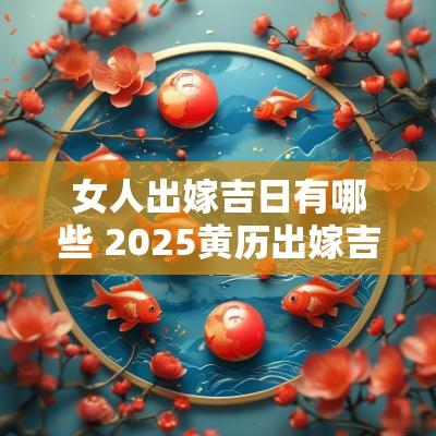 女人出嫁吉日有哪些 2025黄历出嫁吉日