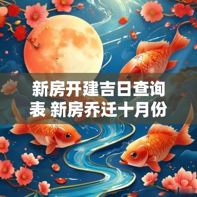 新房开建吉日查询表 新房乔迁十月份吉日
