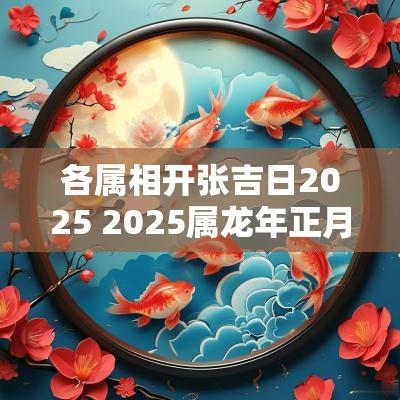 各属相开张吉日2025 2025属蛇年正月开张吉日