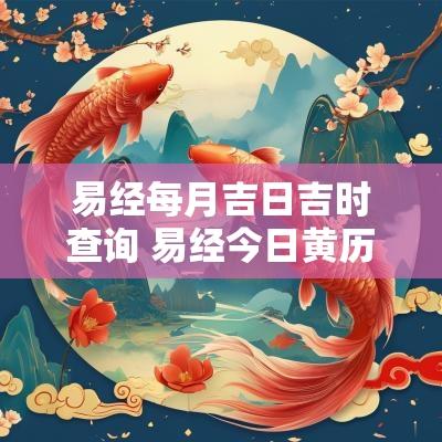 易经每月吉日吉时查询 易经今日黄历吉日查询表