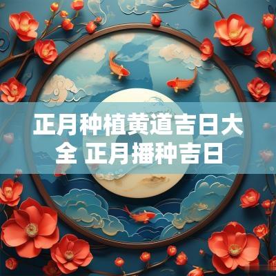 正月种植黄道吉日大全 正月播种吉日