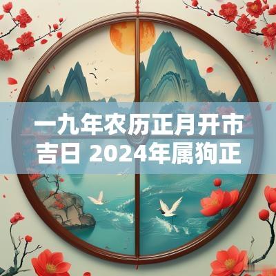 一九年农历正月开市吉日 2025年属狗正月开市吉日