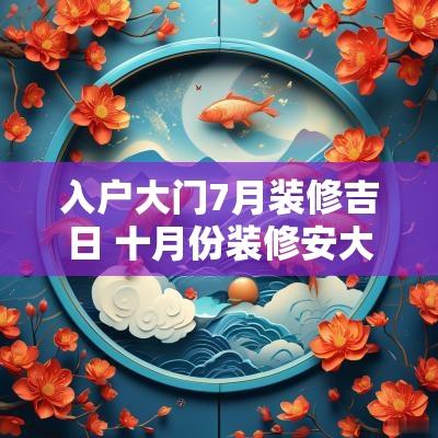 入户大门7月装修吉日 十月份装修安大门的吉日