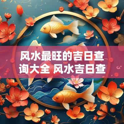 风水最旺的吉日查询大全 风水吉日查询大全表