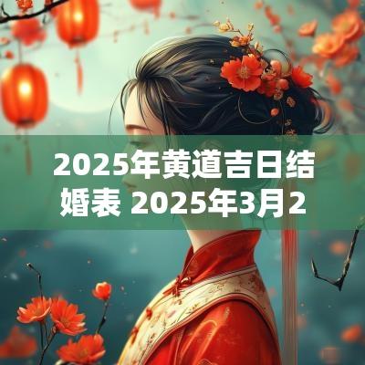 2025年黄道吉日结婚表 2025年3月23号结婚黄道吉日