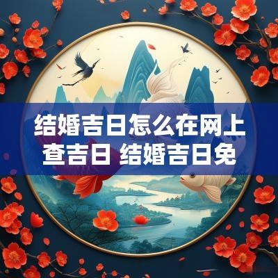 结婚吉日怎么在网上查吉日 结婚吉日免费查