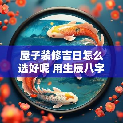 屋子装修吉日怎么选好呢 用生辰八字选吉日装修