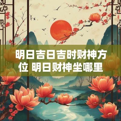 明日吉日吉时财神方位 明日财神坐哪里最旺
