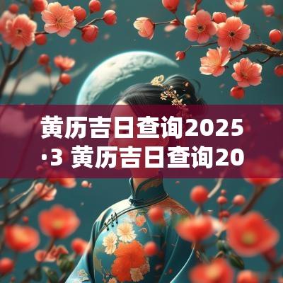 黄历吉日查询2025·3 黄历吉日查询2025农历
