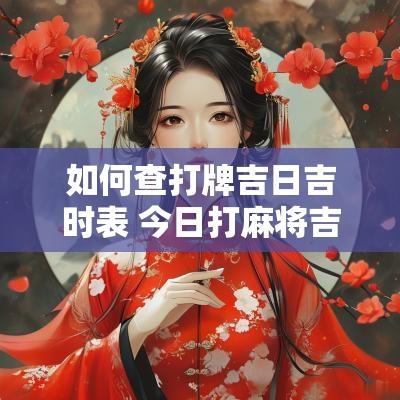 如何查打牌吉日吉时表 今日打麻将吉日吉时查询表