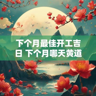 下个月最佳开工吉日 下个月哪天黄道吉日最好