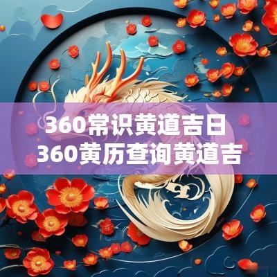 360常识黄道吉日 360黄历查询黄道吉日