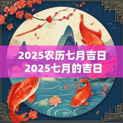 2025农历七月吉日 2025七月的吉日