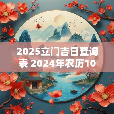 2025立门吉日查询表 2025年农历10月立门吉日