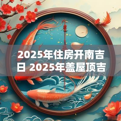 2025年住房开南吉日 2025年盖屋顶吉日