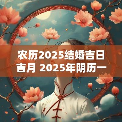 农历2025结婚吉日吉月 2025年阴历一月结婚吉日