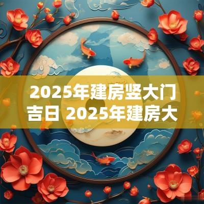 2025年建房竖大门吉日 2025年建房大门朝向