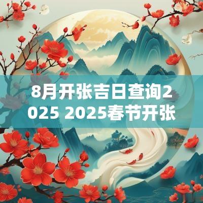 8月开张吉日查询2025 2025春节开张吉日