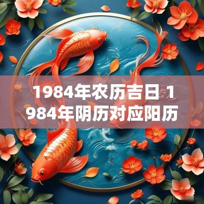 1984年农历吉日 1984年阴历对应阳历几号呀