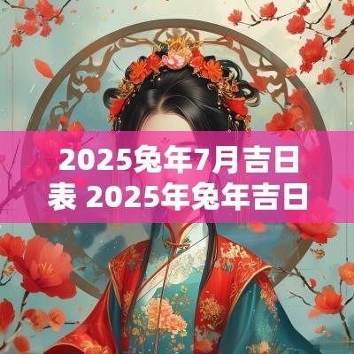 2025蛇年7月吉日表 2025年蛇年吉日吉时