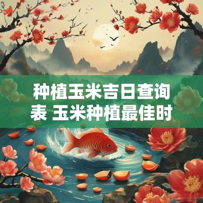 种植玉米吉日查询表 玉米种植最佳时间是几月份