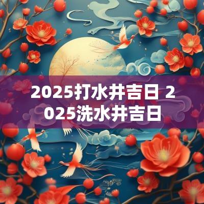 2025打水井吉日 2025洗水井吉日