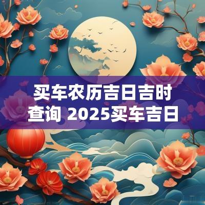 买车农历吉日吉时查询 2025买车吉日7月