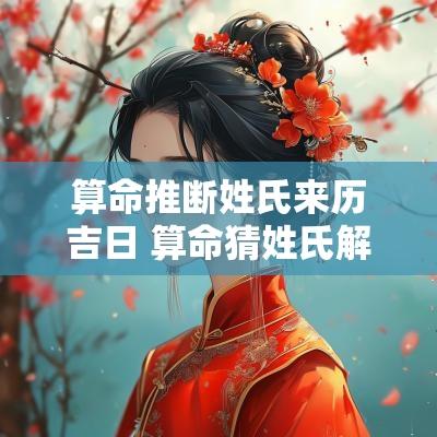 算命推断姓氏来历吉日 算命猜姓氏解密