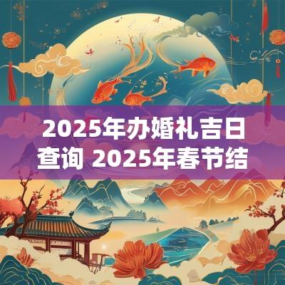 2025年办婚礼吉日查询 2025年春节结婚的吉日