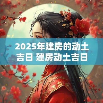 2025年建房的动土吉日 建房动土吉日宜和忌是什么