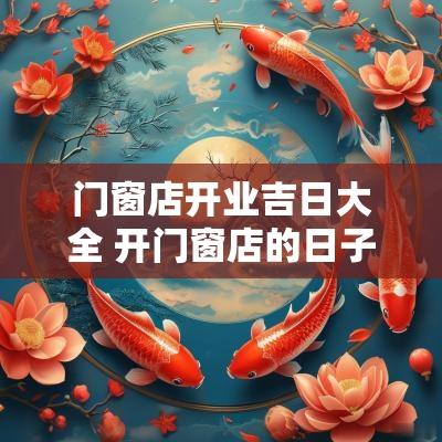 门窗店开业吉日大全 开门窗店的日子