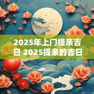 2025年上门提亲吉日 2025提亲的吉日