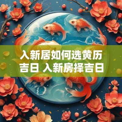 入新居如何选黄历吉日 入新房择吉日的详细方法