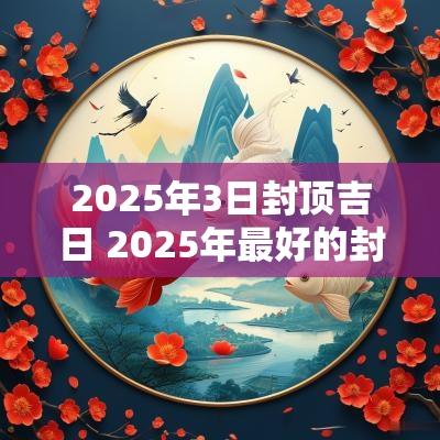 2025年3日封顶吉日 2025年最好的封顶吉日