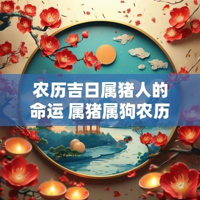 农历吉日属猪人的命运 属猪属狗农历4月结婚吉日