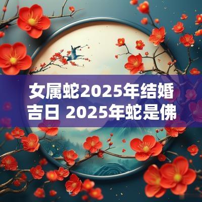 女属蛇2025年结婚吉日 2025年蛇是佛灯火命吗