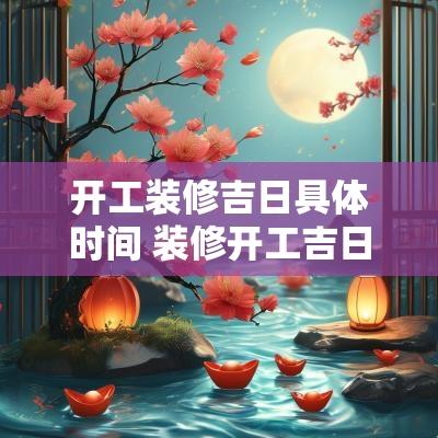 开工装修吉日具体时间 装修开工吉日具体时间点