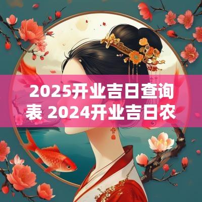 2025开业吉日查询表 2025开业吉日农历查询表