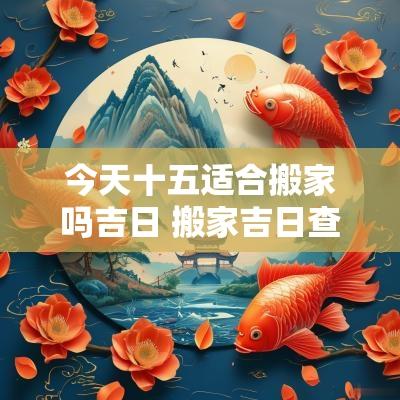 今天十五适合搬家吗吉日 搬家吉日查询今天吉时