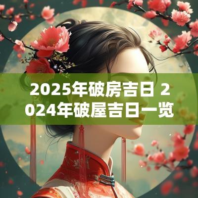2025年破房吉日 2025年破屋吉日一览表 2025年破房吉日 2025年破屋吉日一览表