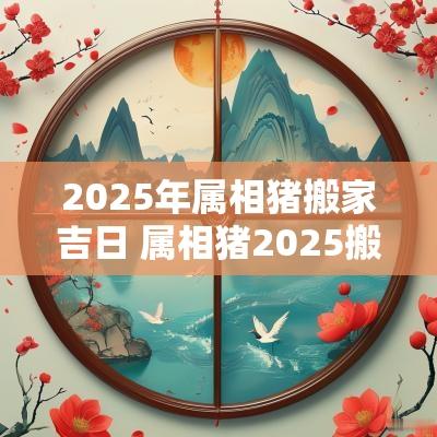 2025年属相猪搬家吉日 属相猪2025搬家吉日查询